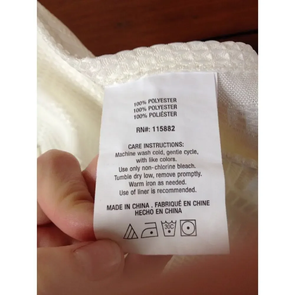 Bright White Waffle Weave Polyester Extra Long Shower Stall Curtain 54